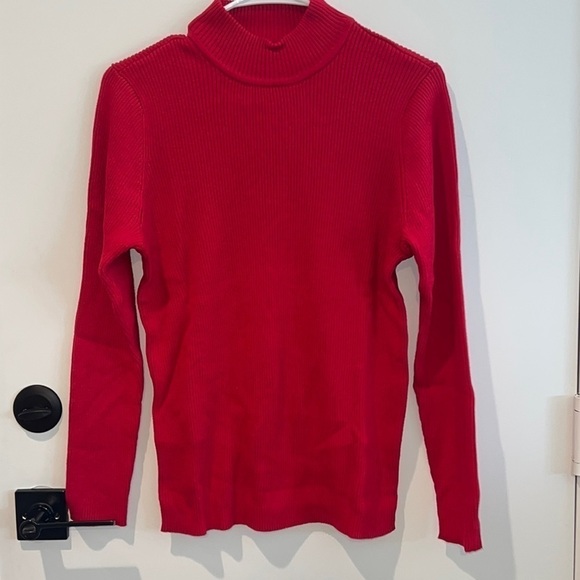 Karen Scott Tops - NWT Karen Scott 2x2 Mock Neck Red Long Sleeve Medium